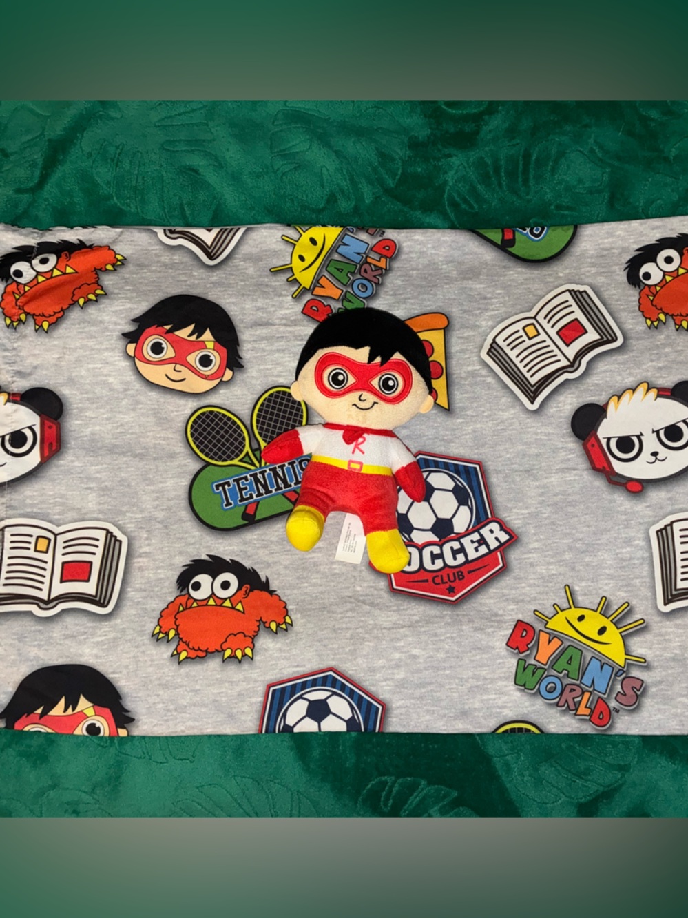 Ryan’s world plush and pillowcase Ryan’s world decor